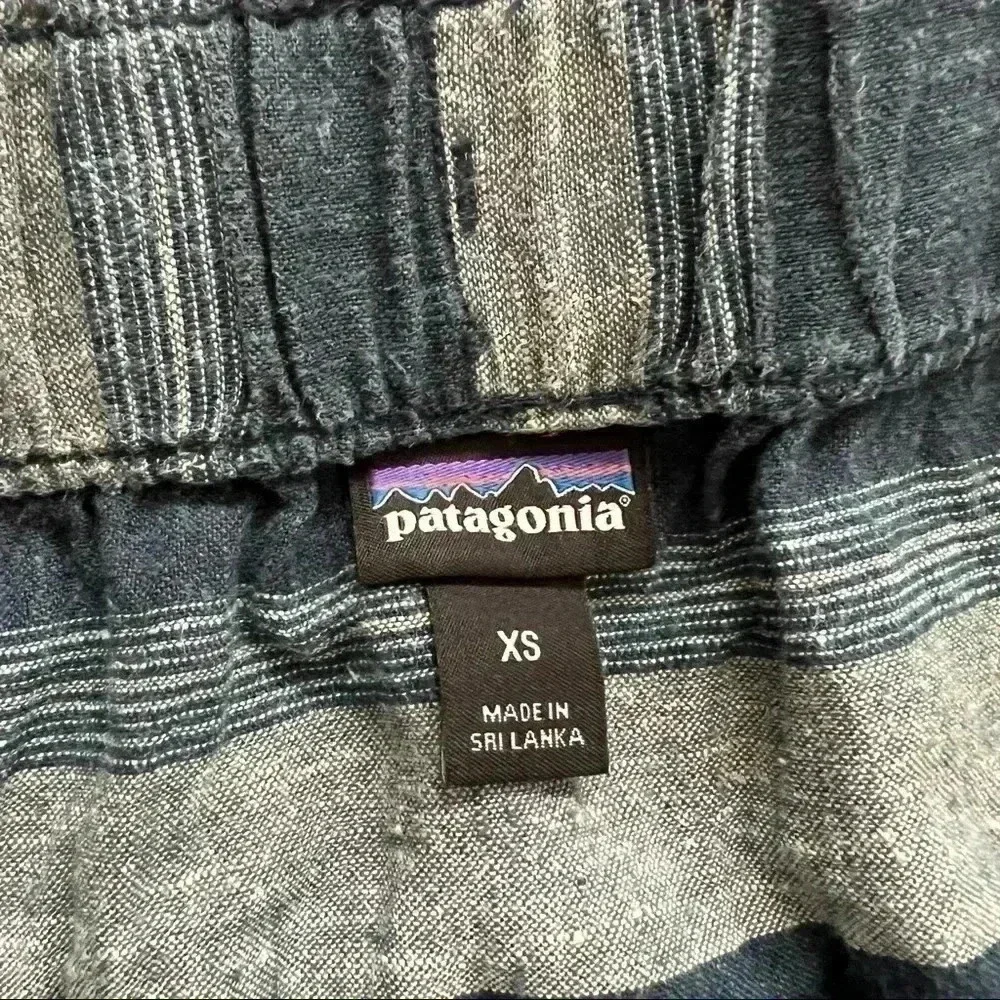 Patagonia Island Hemp Beach Skirt Women’s Size XS Blue Striped STY58480 Pockets